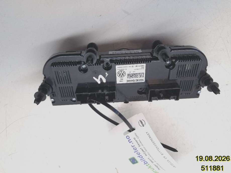 Varmeapparat betjening til VW e-Golf 2014-2017 (Fase 1)  (VOLKSWAGEN|5G0 907 044 AE|5HB 011 981-33|)