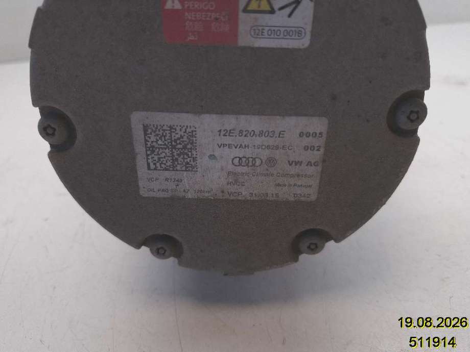 Aircondition kompressor til VW e-Golf 2014-2017 (Fase 1)  (VOLKSWAGEN|12E 820 803 E|VPEVAH-19D629-EC|)
