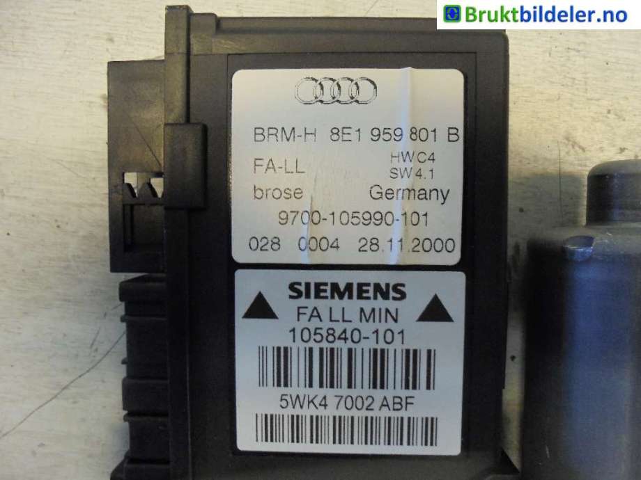 Ruteheis venstre foran til Audi A4 2001-2004 (Type II) (B6) (B6) (AUDI|8E1 959 801 B|105848 101|)