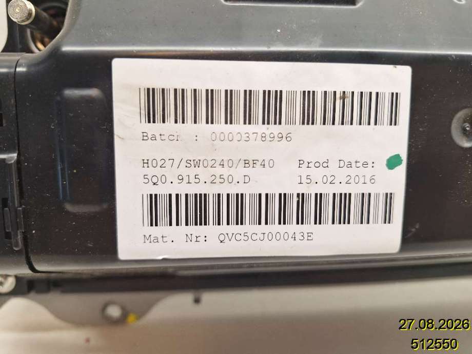 Sikringsboks til VW e-Golf 2014-2017 (Fase 1)  (VOLKSWAGEN|5Q0 915 250 D|)