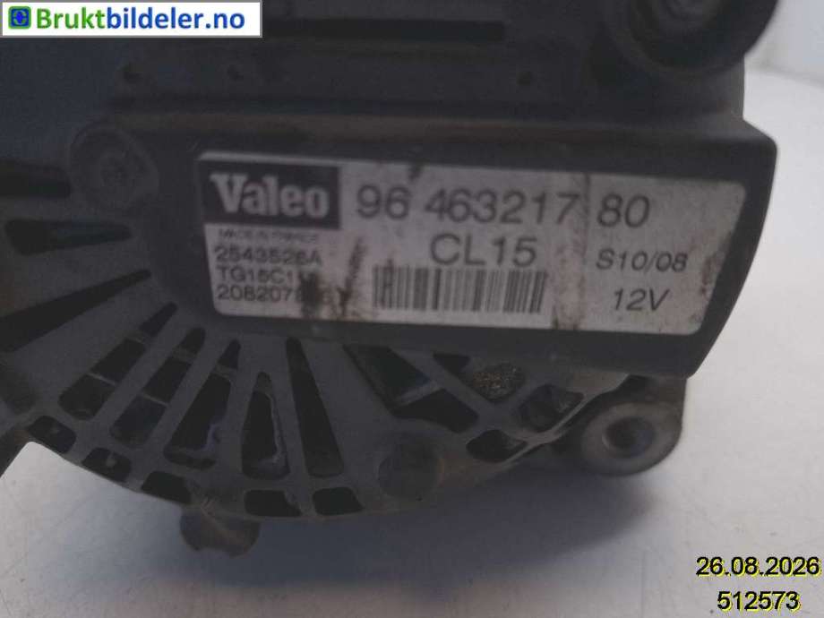 Dynamo til Peugeot 308 2007-2011 (Type I, Fase 1) (PEUGEOT|5705 NH|2543526A|96 463 217 80)