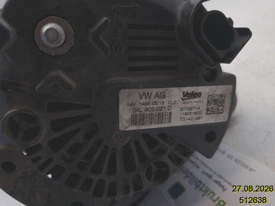 Dynamo til VW Tiguan 2016-2020 (Type II, Fase 1) (VOLKSWAGEN|04L 903 021 D|2715271A|)