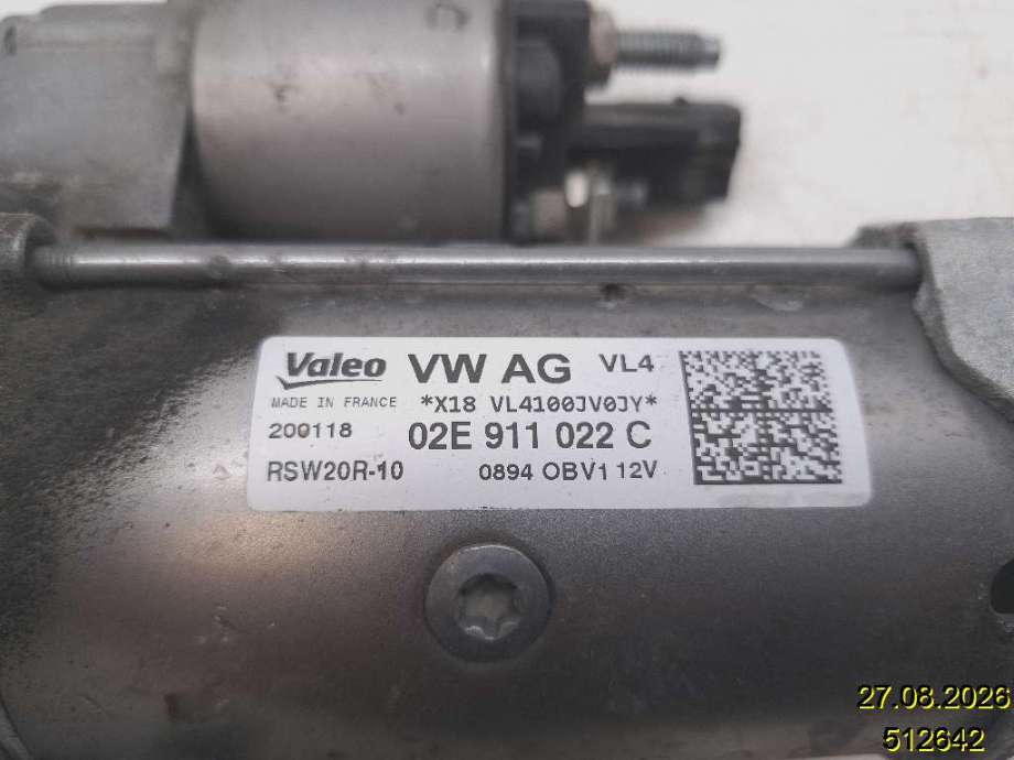 Starter diesel til VW Tiguan 2016-2020 (Type II, Fase 1)  (VOLKSWAGEN|02E 911 022 C|RSW20R-10|)