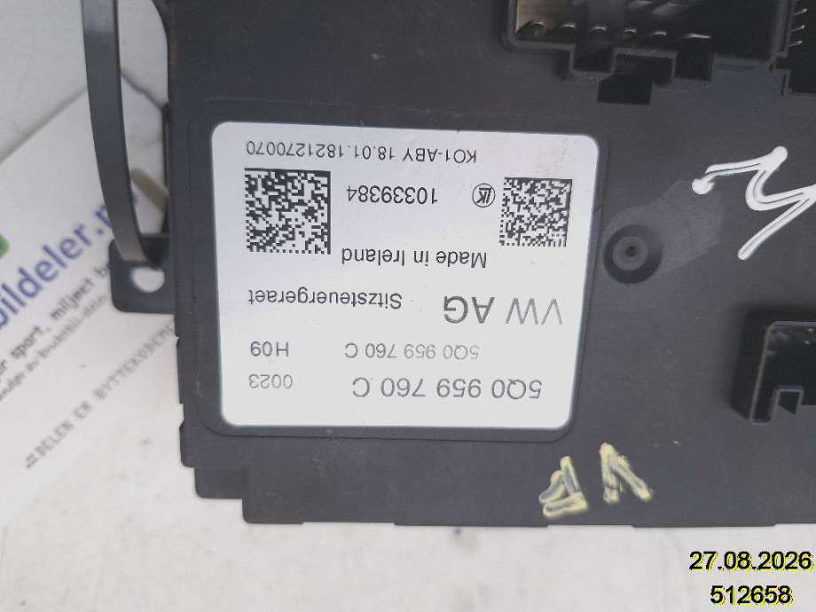 Styreenhet sete til VW Tiguan 2016-2020 (Type II, Fase 1) (VOLKSWAGEN|5Q0 959 760 C|10339384|)