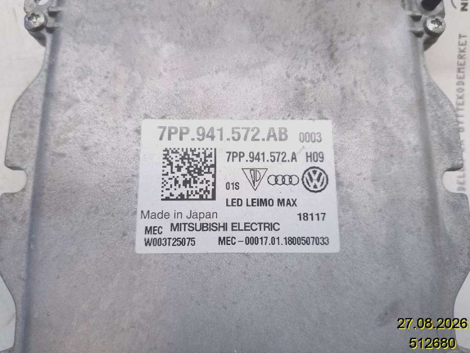 Styreenhet xenon/ballast til VW Tiguan 2016-2020 (Type II, Fase 1) (VOLKSWAGEN|7PP 941 572 AB|W003T25075|)