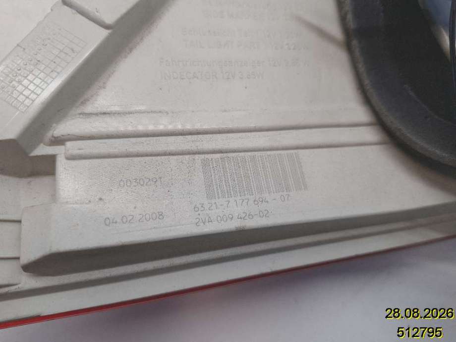 Baklykt høyre til BMW 5-Serie 2003-2010 (E60/E61) (E60/E61) (BMW|63 21 7 177 694|2VA 009 426-02|)