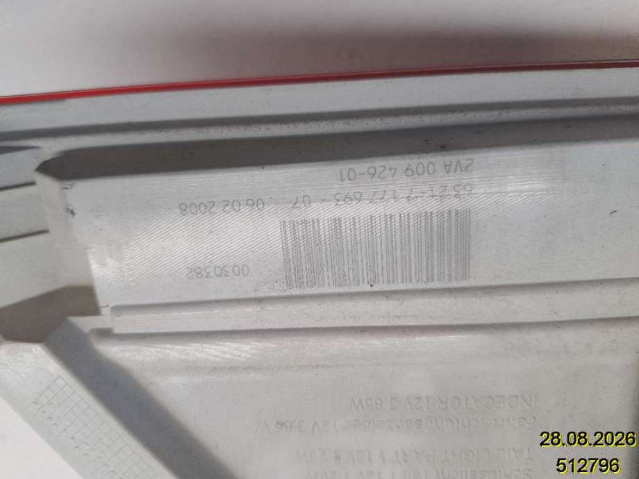 Baklykt venstre til BMW 5-Serie 2003-2010 (E60/E61) (E60/E61) (BMW|63 21 7 177 693|2VA 009 426-01|)