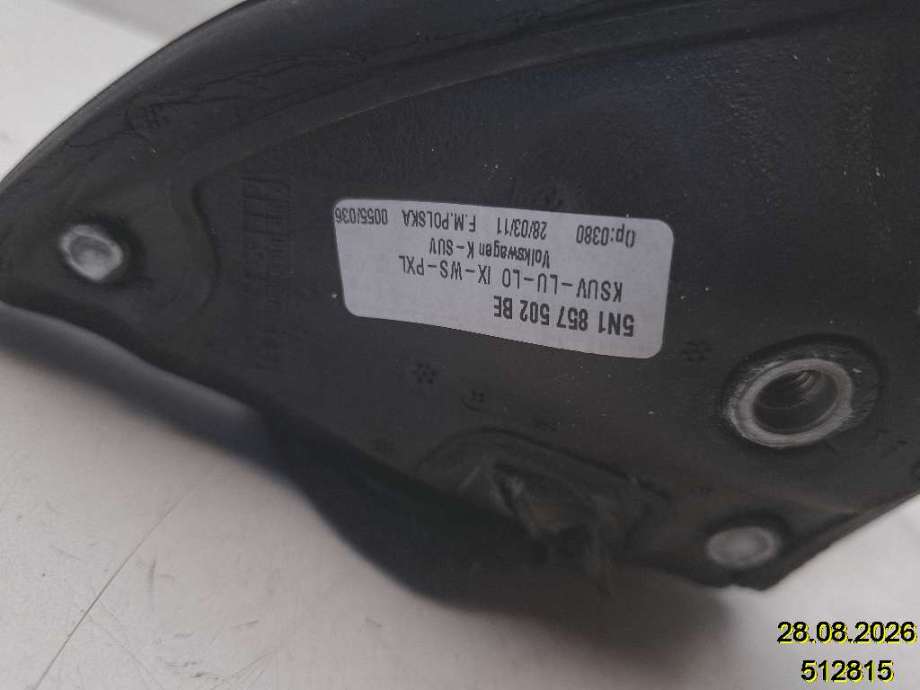 Speil høyre til VW Tiguan 2011-2016 (Type I, Fase 2)  (VOLKSWAGEN|5N1 857 502 BE|0055/036|)