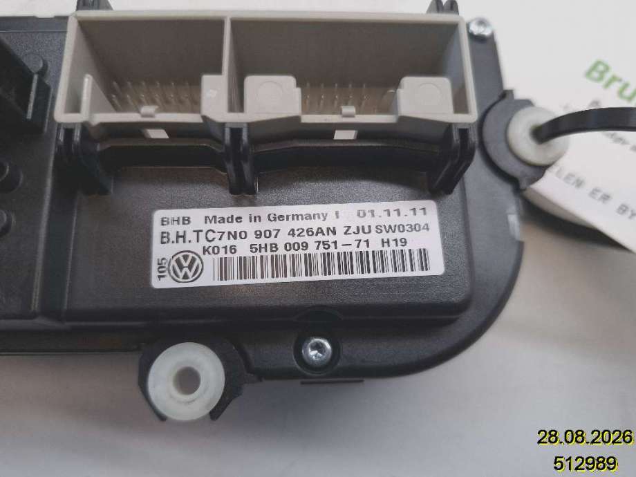 Varmeapparat betjening til VW Caddy 2010-2015 (Type III, Fase 2) (VOLKSWAGEN|7N0 907 426 AN|5HB 009 751-71|)