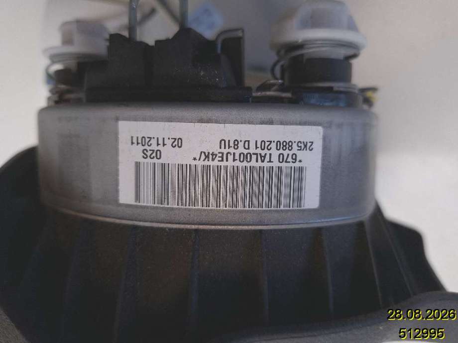 Airbag rattpute til VW Caddy 2010-2015 (Type III, Fase 2) (VOLKSWAGEN|2K5 880 201 D|)