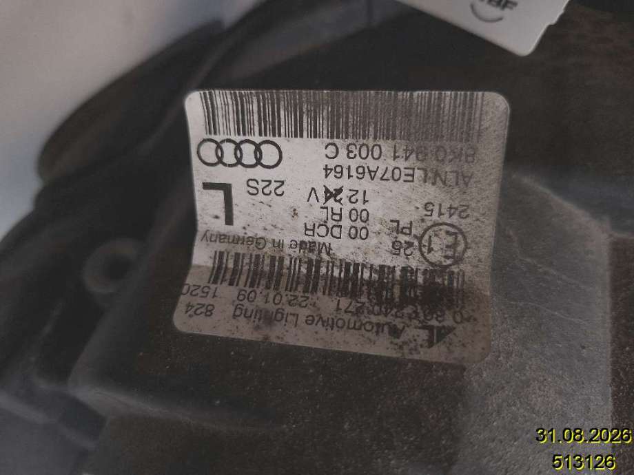 Frontlykt venstre xenon til Audi A4 2007-2014 (Type IV) (B8) (B8) (AUDI|8K0 941 003 C|0 301 240 271|)