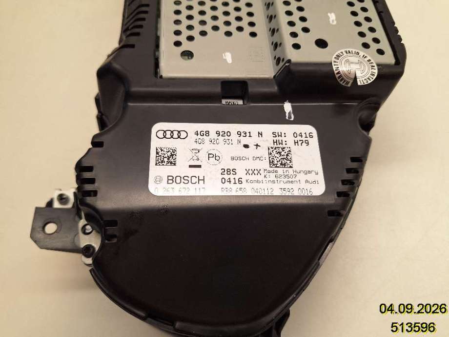Instrumentpanel til Audi A6 2011-2014 (Type IV, Fase 1) (C7) (C7) (AUDI|4G8 920 932 D|0 263 672 117|)