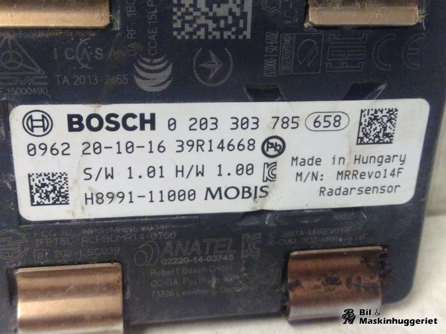 Sensor radar til Hyundai Kona 2017-2021 (Type I, Fase 1)  (0203303785|H8991-11000|99110-H8100)