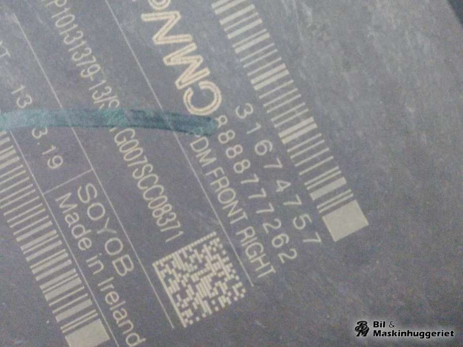 Ruteheis, kun motor, høyre foran til Volvo V60 / V60 CC 2018-->> (Type II)  (MITSUBA|31674757|31349757|)