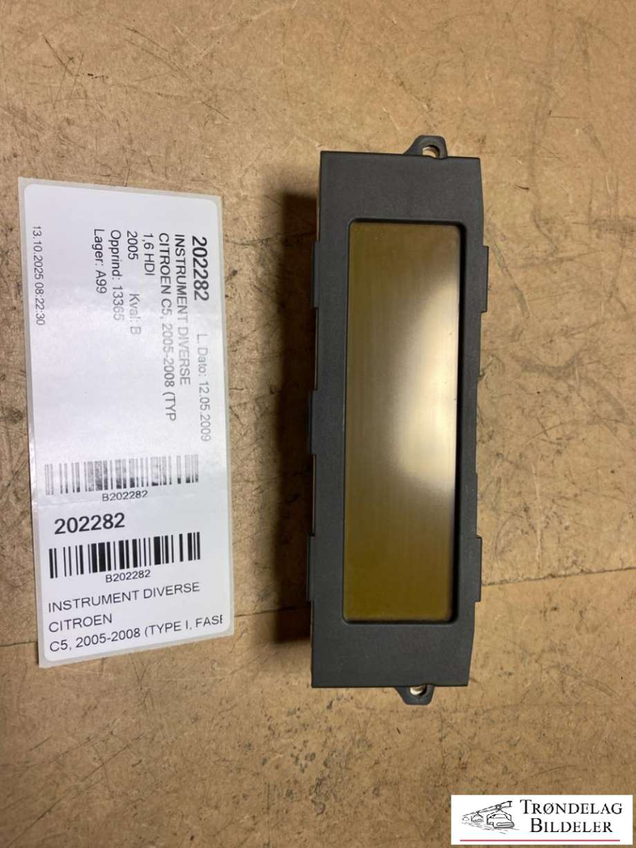 Instrument diverse til Citroën C5, 2005-2008 (Type I, Fase 2) (9657882880-00)