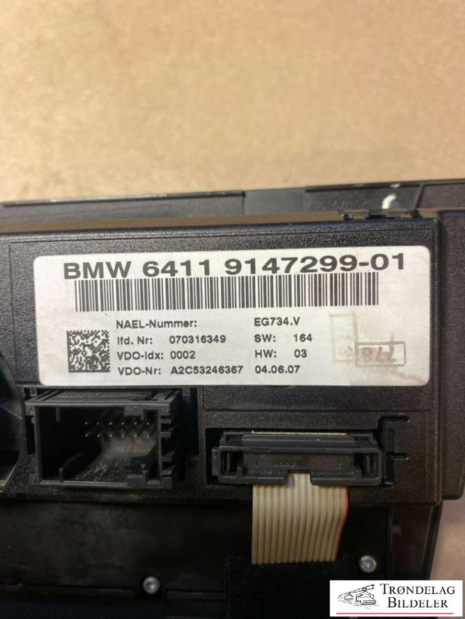 Varmeapparat betjening til BMW 3-Serie 2005-2011 (E90/E91/E92/E93) (E90/E91/E92/E93) (64119147299|64 11 9 199 260|A2C53246367)