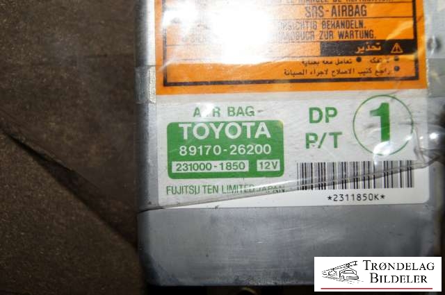 Airbag elektronikk til Toyota Hiace 2007-2012 (Fase 3)  (89170-26200|)