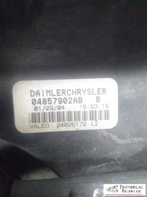 Viskermotor frontrute komplett m/overføring til Chrysler Voyager, 2001-2008 (Type IV)