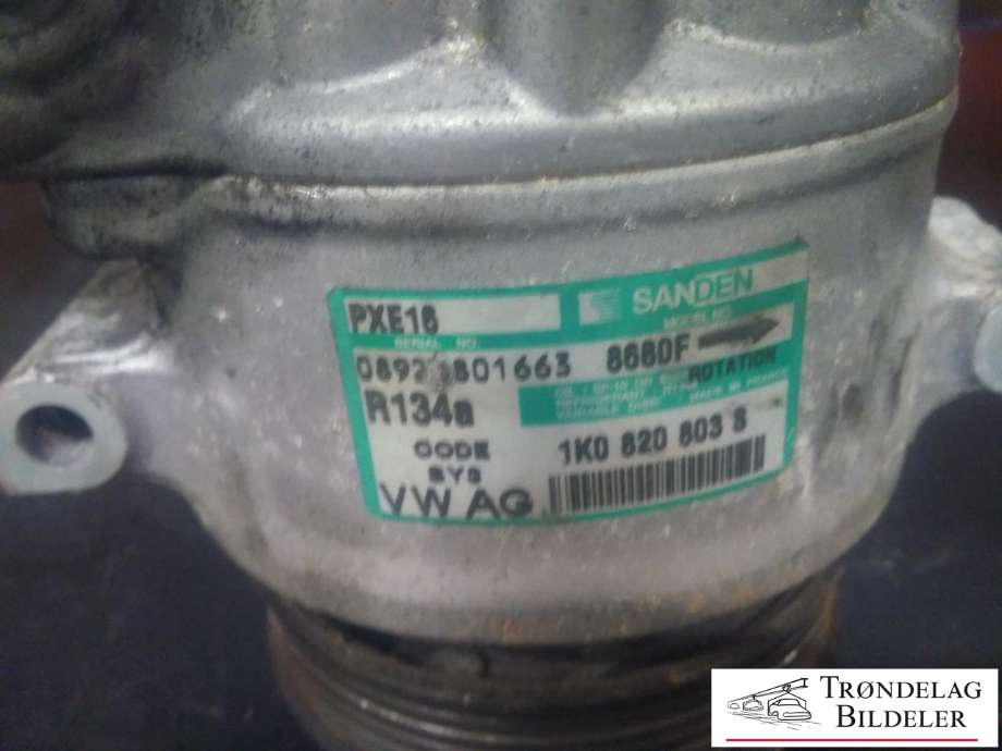 Aircondition kompressor til Audi A3 2003-2008 (Type II, Fase 1) (SANDEN|5Q0820803F|5Q0820803K|890632| ACP634|5Q0820803D|5Q0820803J|5Q0820803G|1K0820803A|1K0820803B|1K0820803H|1K0820803K|1K0820803L|1K0820803M|1K0820803F|1K0820803G|1K0820803J|1K0820803N|1K0820803P|1K0820803Q|1K0820803S|5K0820803|5K0820803A|5K0820803B|5K0820803C|5K0820803D|5K0820803E|5K0820803F|5K0820803G|5K0820803H|5K0820803J|5K0820803K|5N0820803|5N0820803A|5N0820803B|1K0 820 859 F|1K0 820 859 S)