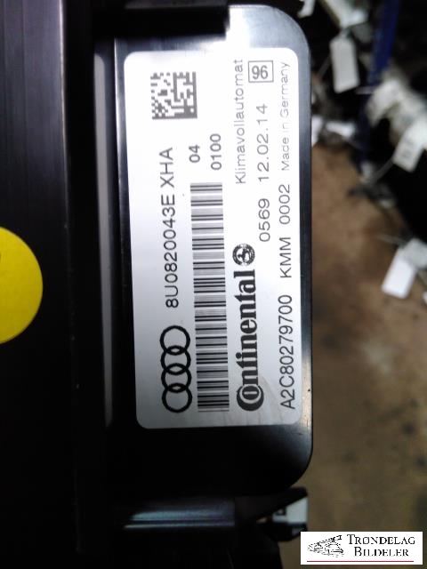 Varmeapparat betjening til Audi Q3 2015-2018 (Type I, Fase 2) (CONTINENTAL|A2C80279700|8U0820043E|)