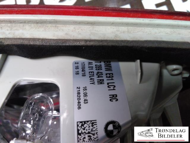Baklykt høyre indre til BMW 3-Serie 2005-2011 (E90/E91/E92/E93) (E90/E91/E92/E93) (63 21 7 289 434|)