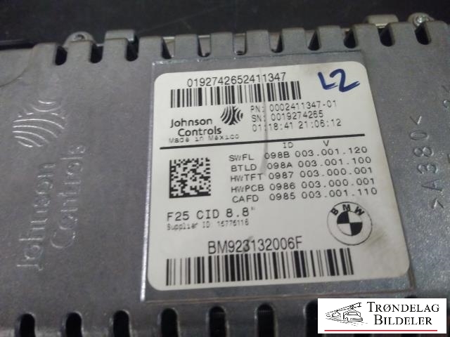Bilstereo navigasjon skjerm til BMW X3 2010-2017 (F25) (F25) (JOHNSON CONTROLS|0002411347-01|)