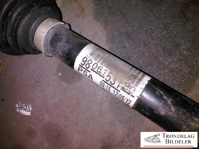 Drivaksel høyre foran, diesel/manuell til Peugeot Expert 2016-->> (Type III)  (9806153180|)