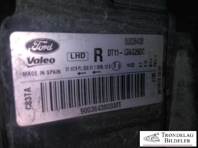 Frontlykt høyre halogen til Ford Transit Connect 2013-2018 Type II, Fase 1  (FORD|DT11 13W029 DC|1827688|)