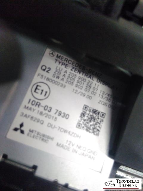 Instrument kjørecomputer til Mercedes V-Klasse 2014-->> (W447) (W447) (A2059002211|3AF629Q|10R037930)