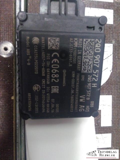 Sensor radar til VW Tiguan 2016-2020 (Type II, Fase 1)  (2Q0907572H|2Q0907572B|)