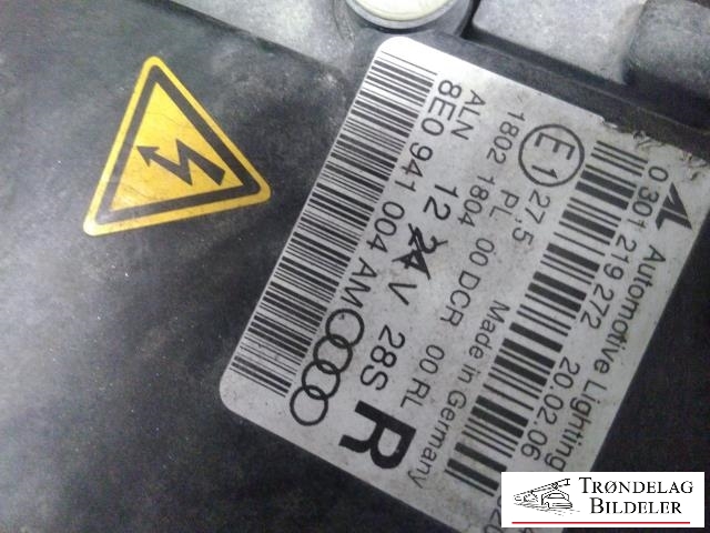Frontlykt høyre xenon til Audi A4 2004-2008 (Type III) (B7) (B7) (AL|8E0 941 030 AS|)