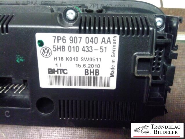 Varmeapparat betjening til VW Touareg 2010-2018 (Type II)  (7P6907040AA|5HB01043351|)