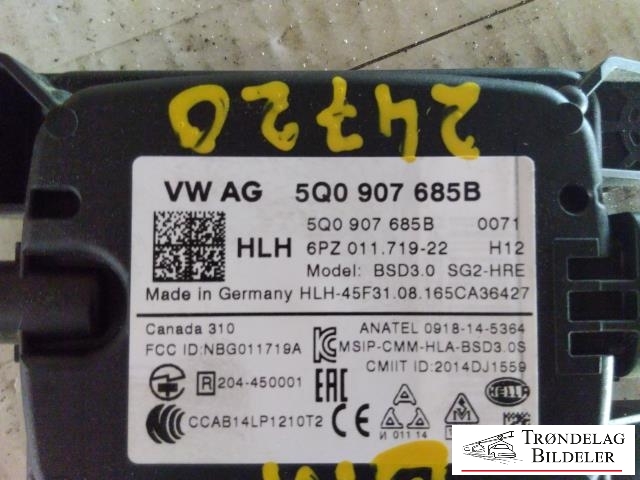 Sensor radar til VW Sharan 2010-->> (Type II)  (5Q0 907 685C|)