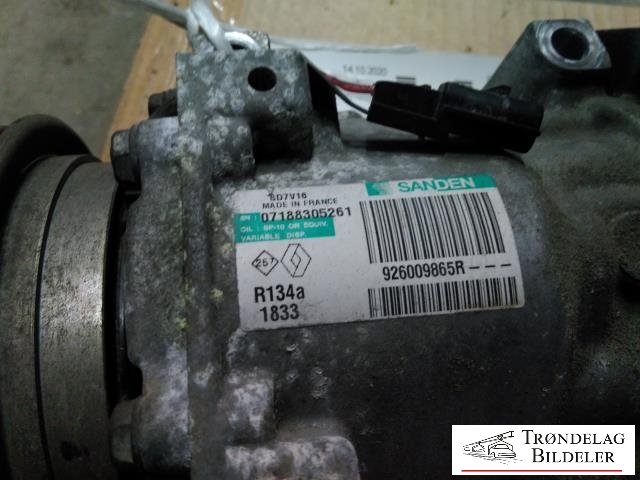Aircondition kompressor til Nissan Qashqai 2010-2014 (Type I, Fase 2)  (SANDEN|926009865R|07188305261|)