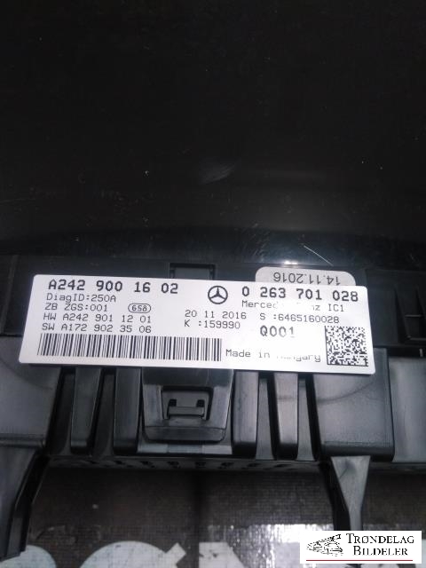 Instrumentpanel til Mercedes B-Klasse, electric drive 2014-2018 (W242) (W242) (A2429001602|0263701028|)