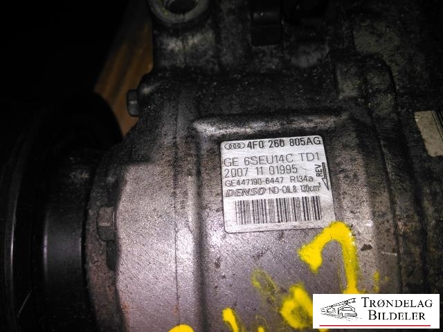 Aircondition kompressor til Audi A6, Allroad 2006-2008 (Type II, Fase 1) (C6) (C6) (DENSO|8K0260805|8K0260805L|6SEU14C|447150-1453|89052|4E0.260.805 J|4F0.260.805 G|4F0.260.805 I|4F0.260.805 J|4F0.260.805 M|4F0.260.805 S|4F0260805AA|4F0260805AC|4F0260805AE|4F0260805AG|4F0260805AL|4F0260805AN|ACP495|8E0260805BP|8E0260805BQ|8E0260805BR|8E0260805BS|8E0260805CB|4F0260805P|447190-6442|4F0260805I|4F0260805AP|4F0260805N|4F0260805S|4E0260805J|4F0260805G|4F0260805J|4F0260805M)