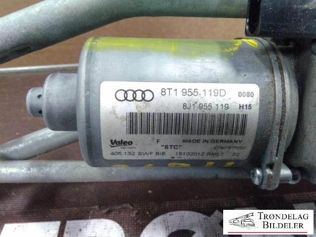Viskermotor frontrute komplett m/overføring til Audi A5 2007-2016 (Type I) (VALEO|405132SWFBIE|8T1955199|)