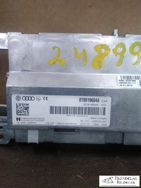 Instrument kjørecomputer til Audi A4 2007-2014 (Type IV) (B8) (B8) (8T0919604A|)