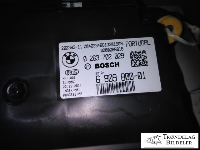 Speedometer til BMW 2-Serie, Active/Gran Tourer 2014-->> (F45/F46) (F45/F46) (BOSCH|6809800-01|)