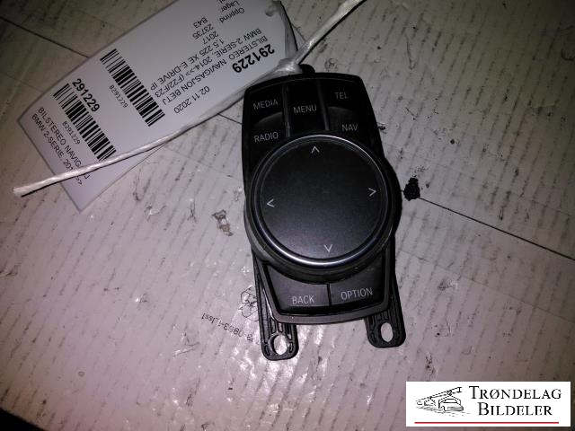 Bilstereo navigasjon betjeningspanel til BMW 2-Serie, Active/Gran Tourer, 2014-->> (F45/F46) (F45/F46) (BMW|9866968-02)