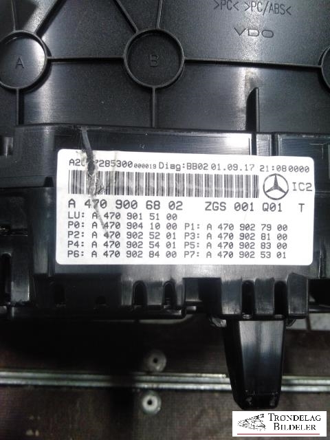 Instrumentpanel til Mercedes X-Klasse 2017-2020  (VDO|A4709006802|ZGS001Q01|A2C875618032139278)