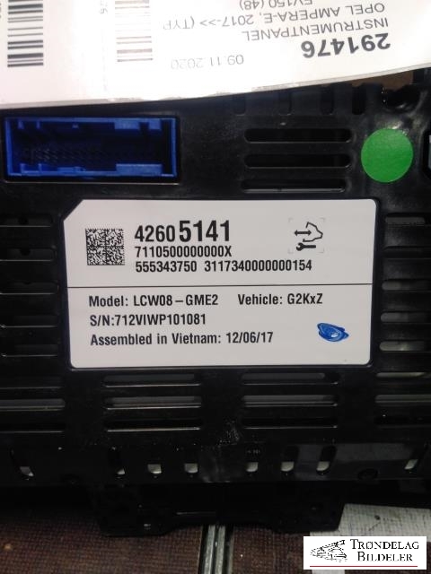 Instrumentpanel til Opel Ampera-e 2017-->> (Type II)  (42605141|7110500000000X|555343750)