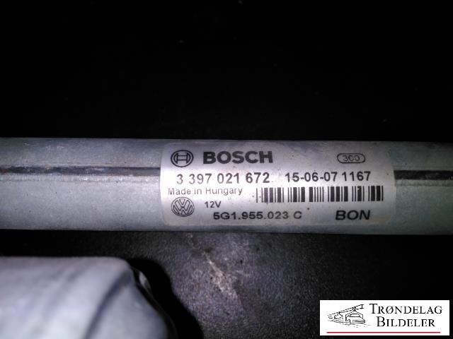Viskermotor frontrute komplett m/overføring til VW Golf VII 2012-2017 (Fase 1) (BOSCH|3 397 021 673|)