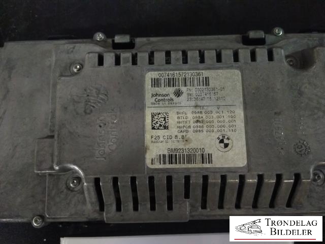 Multimedia display (MCU - Media Controller Unit) til BMW X3 2010-2017 (F25) (F25) (BMW|0007416157|BM9231320010|)