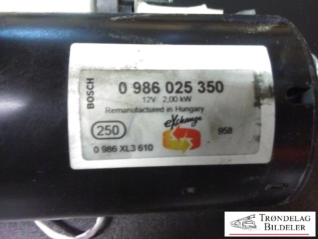 Starter diesel til VW Caddy 2010-2015 (Type III, Fase 2)  (BOSCH|02E911024A|02E911024AX|0001123044/045|0986025350|)