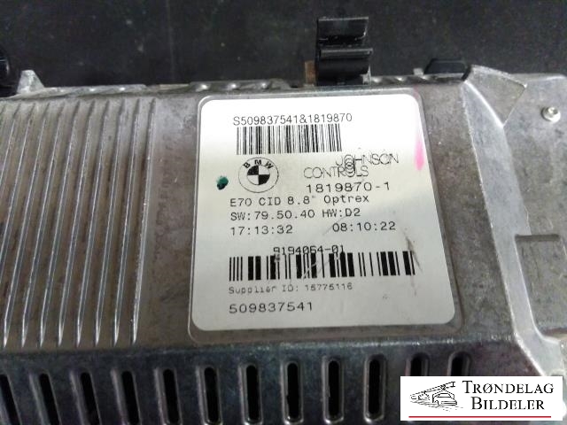 Multimedia display (MCU - Media Controller Unit) til BMW X5 2007-2013 (E70) (E70) (BMW|1819870-1|)
