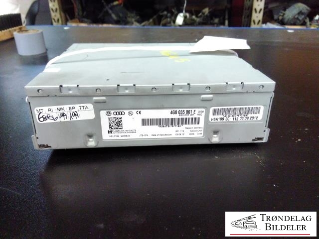 Bilstereo til Audi A6, Allroad 2012-2014 (Type III, Fase 1) (C7) (C7) (HARMAN/BECKER|4G0 035 061 E|)