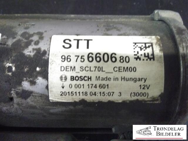 Starter diesel til Peugeot 308 2013-2021 (Type II)  (BOSCH|96 75 6606 80|)