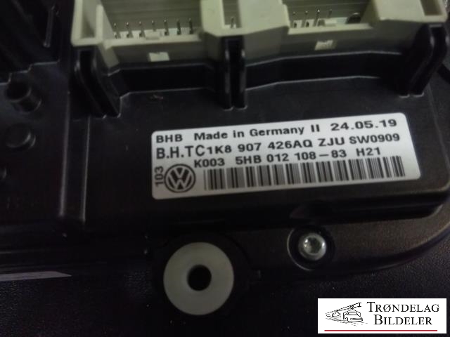 Varmeapparat betjening til VW Caddy 2015-2020 (Type III, Fase 3)  (1K8 907 426AQ|5HB 012 108-83|)