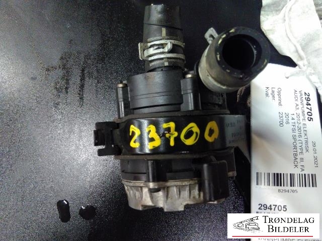 Vannpumpe elektrisk til Audi A3, 2012-2016 (Type III, Fase 1)  (BOSCH|0 392 024 003)